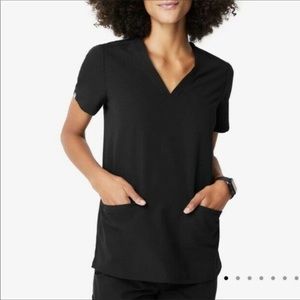 Figs Casma Scrub Top Black Size Medium 3 Pocket